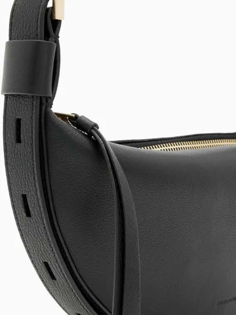 AllSaints Black Pebbled Leather Pouch - Picture 6 of 7